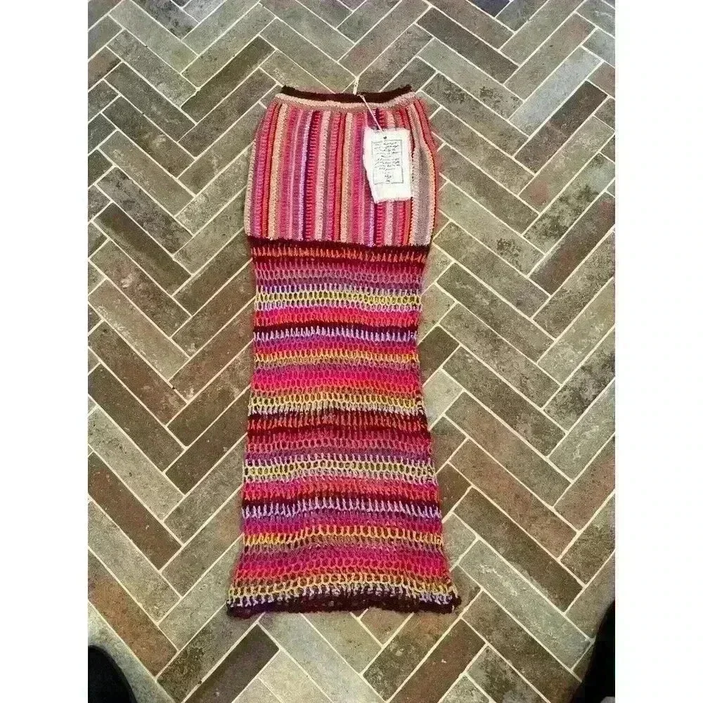 Free People Sunrise Bali Crochet Maxi Skirt‎ NWT size S